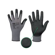 Arbeitshandschuhe Nylon / Nitril grau mit Noppen Handan 9...