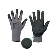 Arbeitshandschuhe Nylon / Nitril grau mit Noppen Handan...