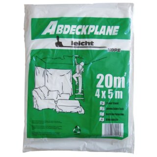 Abdeckfolie 4 x 5 m Abdeckplane 20 qm Malerfolie transparent 7 my