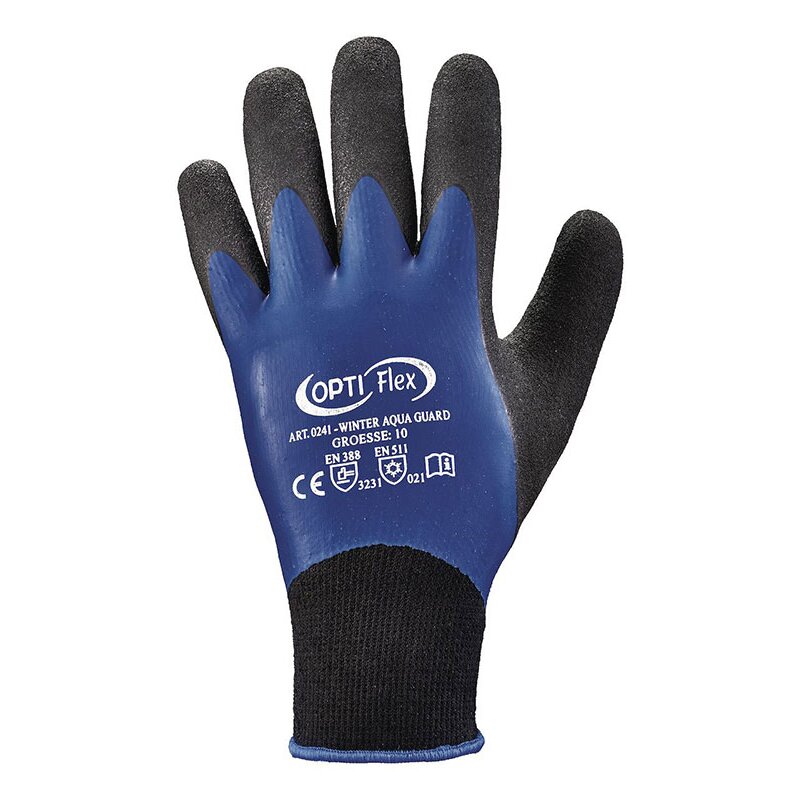 Handschuhe Aqua Guard Größe 9 schwarz/blau EN 388 EN 511 Kategorie II OPTIFLEX 